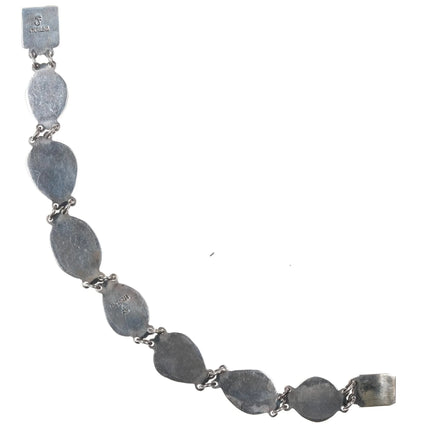 7.25" Federico Jimenez sterling and turquoise link bracelet - Estate Fresh Austin