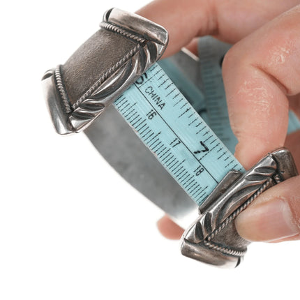7.25" JBC Vintage Native American silver and turquoise cuff bracelet - Estate Fresh Austin