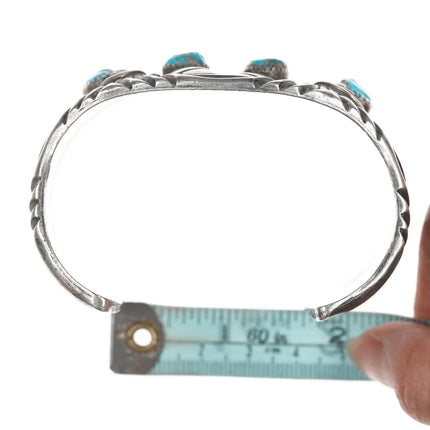 7.25" JBC Vintage Native American silver and turquoise cuff bracelet - Estate Fresh Austin
