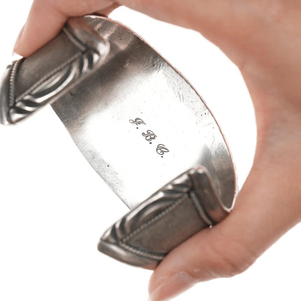 7.25" JBC Vintage Native American silver and turquoise cuff bracelet - Estate Fresh Austin