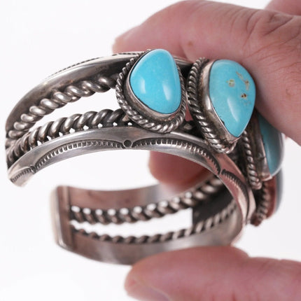 7.25" Jessie Claw Navajo Sterling silver and turquoise bracelet - Estate Fresh Austin