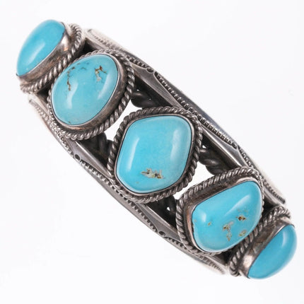 7.25" Jessie Claw Navajo Sterling silver and turquoise bracelet - Estate Fresh Austin