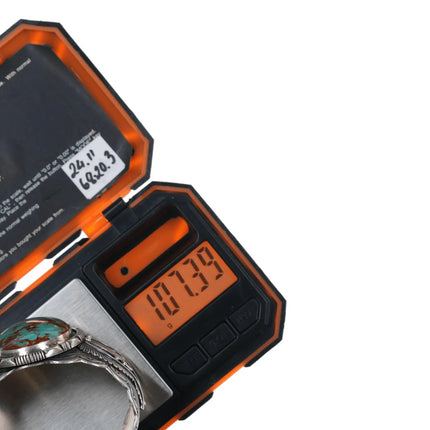 7.25" Marcella James Navajo silver and turquoise cuff bracelet - Estate Fresh Austin