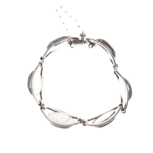 7.25" Miguel Meléndez Mid Century sterling and hardstone modernist bracelet - Estate Fresh Austin