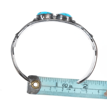 7.25" Mike Thomas Jr Navajo sterling and turquoise cuff bracelet - Estate Fresh Austin