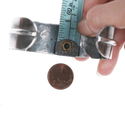 7.25" Mike Thomas Jr Navajo sterling and turquoise cuff bracelet - Estate Fresh Austin