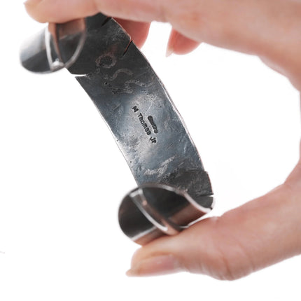 7.25" Mike Thomas Jr Navajo sterling and turquoise cuff bracelet - Estate Fresh Austin