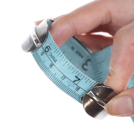 7.25" Mike Thomas Jr Navajo sterling and turquoise cuff bracelet - Estate Fresh Austin