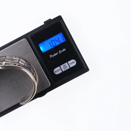 7.25" Native American Tufa Cast Silver bracelet - Estate Fresh Austin