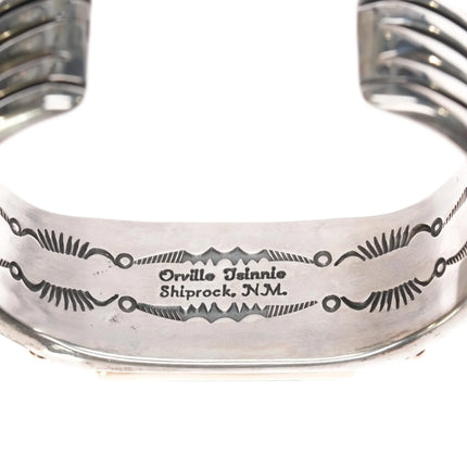 7.25" Orville Tsinnie Navajo 14k/Sterling Wild Horse cuff bracelet - Estate Fresh Austin