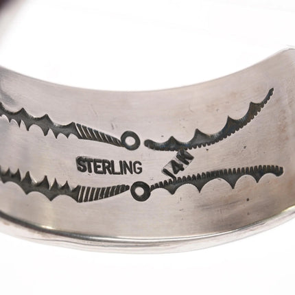 7.25" Orville Tsinnie Navajo 14k/Sterling Wild Horse cuff bracelet - Estate Fresh Austin