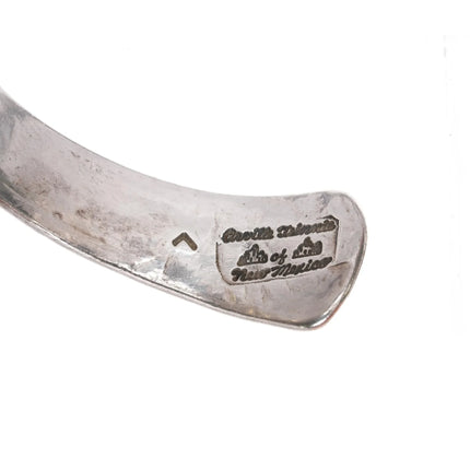 7.25" Orville Tsinnie Navajo carinated sterling cuff bracelet w/ turquoise - Estate Fresh Austin