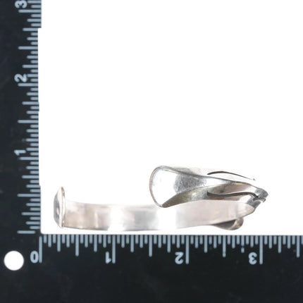 7.25" Orville Tsinnie Navajo carinated sterling cuff bracelet w/ turquoise - Estate Fresh Austin