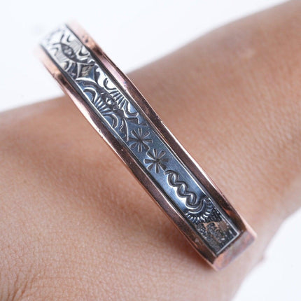 7.25" Randy Secatero Sterling/Copper Native American cuff bracelet - Estate Fresh Austin