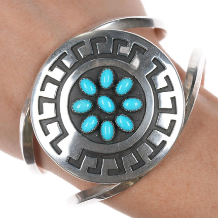 7.25" Rosco Scott Navajo sterling sleeping beauty turquoise cuff bracelet - Estate Fresh Austin