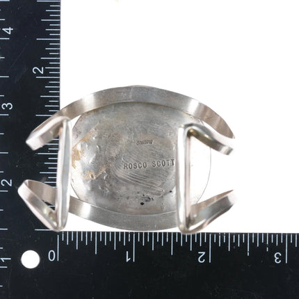 7.25" Rosco Scott Navajo sterling sleeping beauty turquoise cuff bracelet - Estate Fresh Austin