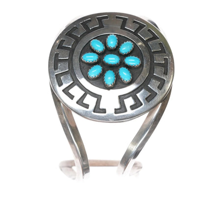7.25" Rosco Scott Navajo sterling sleeping beauty turquoise cuff bracelet - Estate Fresh Austin