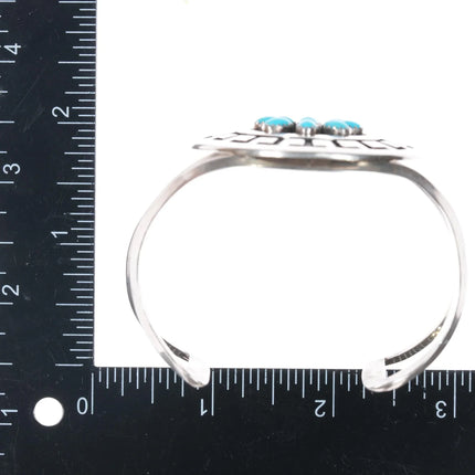 7.25" Rosco Scott Navajo sterling sleeping beauty turquoise cuff bracelet - Estate Fresh Austin
