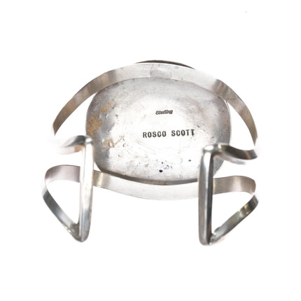 7.25" Rosco Scott Navajo sterling sleeping beauty turquoise cuff bracelet - Estate Fresh Austin