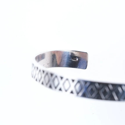 7.25" Southwestern style sterling cuff bracelet - Estate Fresh Austin
