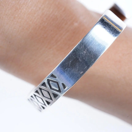 7.25" Southwestern style sterling cuff bracelet - Estate Fresh Austin