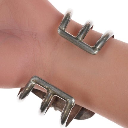 7.25" Vintage Navajo sterling and turquoise bracelet - Estate Fresh Austin