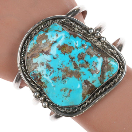 7.25" Vintage Navajo sterling and turquoise bracelet - Estate Fresh Austin