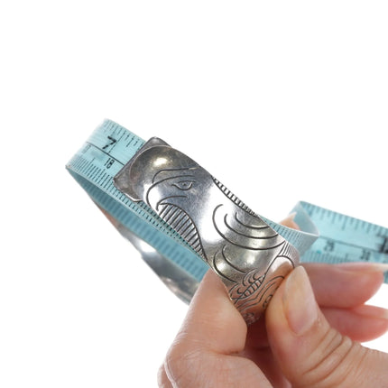 7.25" Vintage Northwest coast style sterling cuff bracelet - Estate Fresh Austin