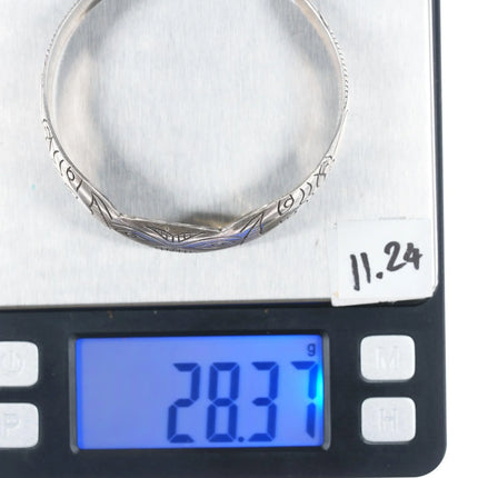 7.25" Vintage Northwest coast style sterling cuff bracelet - Estate Fresh Austin