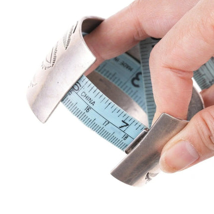 7.25" Vintage Sandoval Navajo Heavy stamped sterling bracelet - Estate Fresh Austin