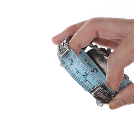 7.5" 30's-40's Navajo Silver Turquoise cluster bracelet 4 - Estate Fresh Austin