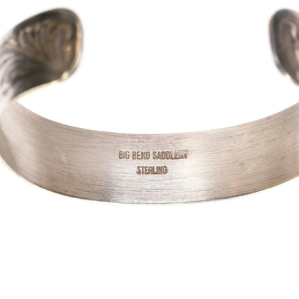 7.5" Big Bend Saddlery Hand Engraved sterling cuff bracelet - Estate Fresh Austin