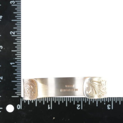 7.5" Big Bend Saddlery Hand Engraved sterling cuff bracelet - Estate Fresh Austin