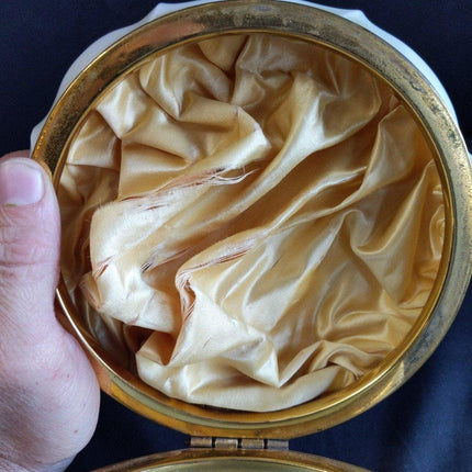 7.5" c.1890 Wavecrest Dresser Box Hand Painted Flowers 4" tall - Estate Fresh Austin