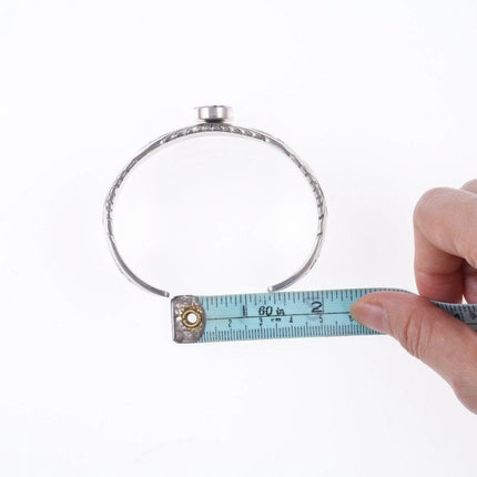 7.5" Charlie Bowie Navajo Channel inlay Sterling silver overlay style bracelet - Estate Fresh Austin