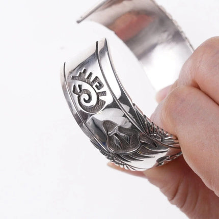 7.5" Charlie Bowie Navajo Channel inlay Sterling silver overlay style bracelet - Estate Fresh Austin