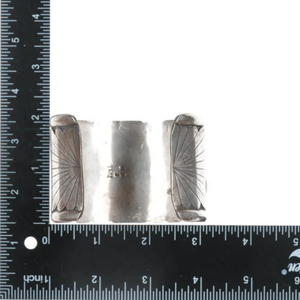 7.5" Eugene & Yvonne Mahooty Zuni Cuff bracelet with chunky turquoise - Estate Fresh Austin