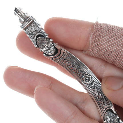 7.5" Greek Konstantino silver Bracelet - Estate Fresh Austin