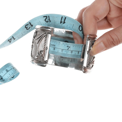 7.5" Large 1970's Navajo sterling, turquoise, and coral cuff bracelet - Estate Fresh Austin