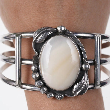 7.5" Native American Sterling silver and abalone cuff bracelet - Estate Fresh Austin