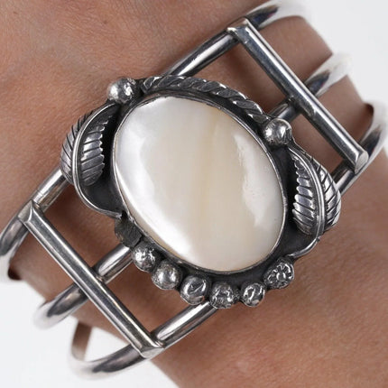 7.5" Native American Sterling silver and abalone cuff bracelet - Estate Fresh Austin