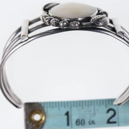7.5" Native American Sterling silver and abalone cuff bracelet - Estate Fresh Austin