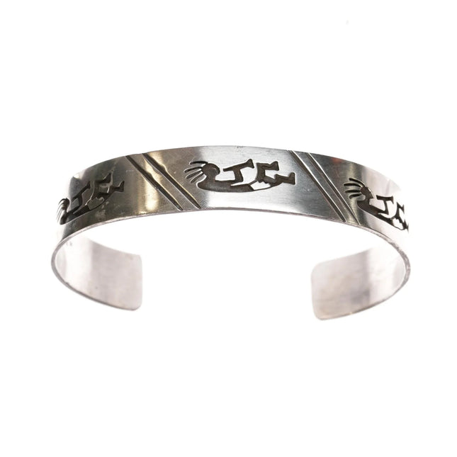 7.5" Val Tsosie Navajo sterling kokopelli cuff bracelet - Estate Fresh Austin