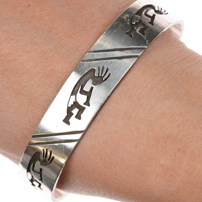 7.5" Val Tsosie Navajo sterling kokopelli cuff bracelet - Estate Fresh Austin