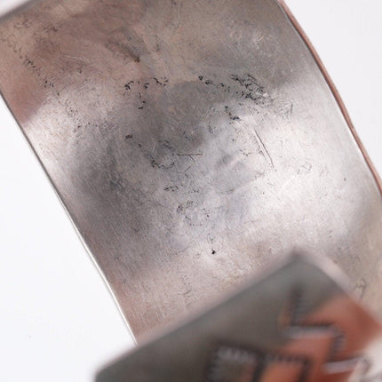 7.5" Vintage Navajo deep stamped silver bracelet - Estate Fresh Austin