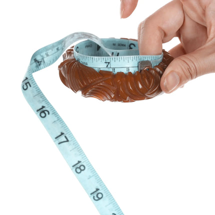 7.75" c1940's Carved Olive green bakelite bangle - Estate Fresh Austin