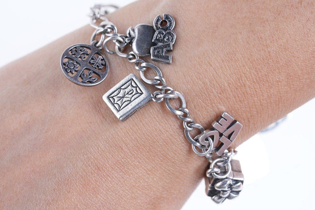 7.75" James Avery Sterling silver Charm bracelet with lots of charms - Estate Fresh Austin