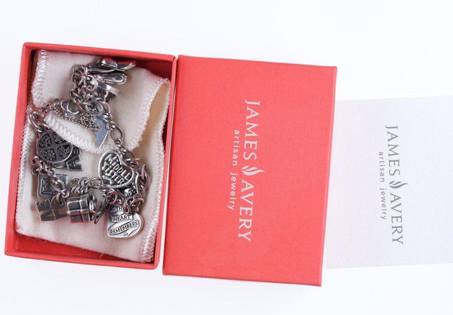 7.75" James Avery Sterling silver Charm bracelet with lots of charms - Estate Fresh Austin