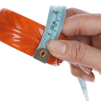 8" c1940's Carved Bakelite Bangle bracelet Butterscotch - Estate Fresh Austin