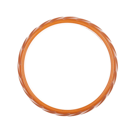 8" c1940's Carved Butterscotch bakelite bangle bracelet 2 - Estate Fresh Austin